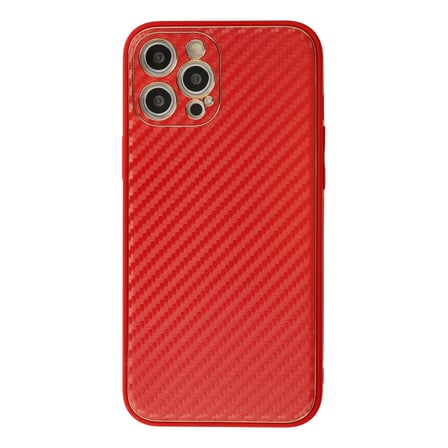 Erdo Ticaret iPhone 12 Pro Max Kılıf Kırmızı Silikon Karbon