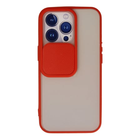 Erdo Ticaret iPhone 13 Pro Kılıf Silikon Kırmızı Arka Kılıf Kamera Korumalı Buzlu Mat