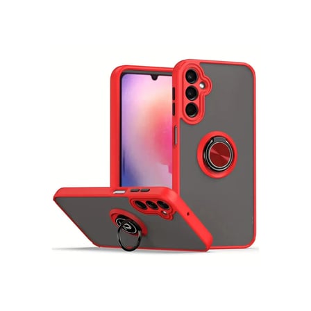 Galaxy A05S Kılıf Montreal Yüzüklü Silikon Kapak - Kırmızı