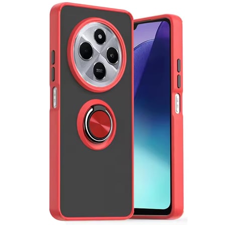 Redmi 14C Kılıf Montreal Yüzüklü Silikon Kapak - Kırmızı