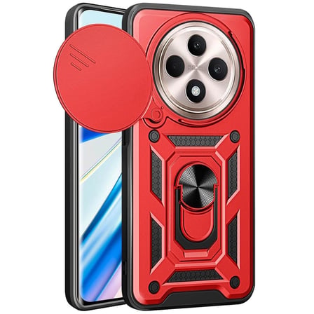 Redmi 14C Kılıf Pars Lens Yüzüklü Silikon - Kırmızı