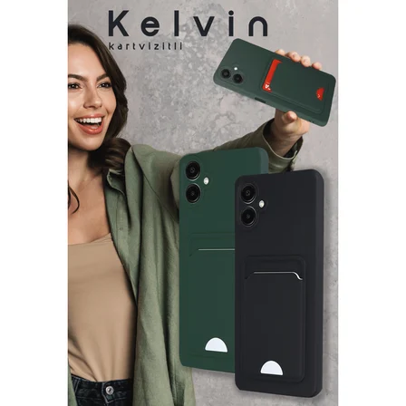 Galaxy A16 5G Kılıf Kelvin Kartvizitli Silikon - Kırmızı