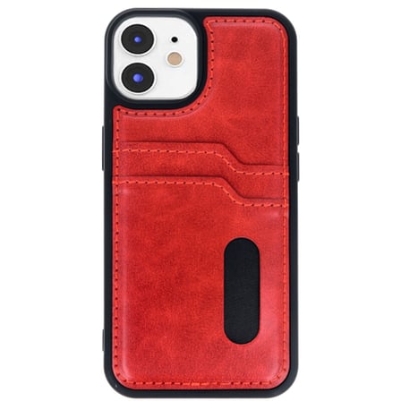 iPhone 11 Kılıf Sara Kartvizitli Deri Kılıf - Kırmızı