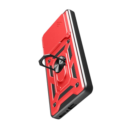 Redmi Note 14 4G Pars Lens Yüzüklü Silikon - Kırmızı