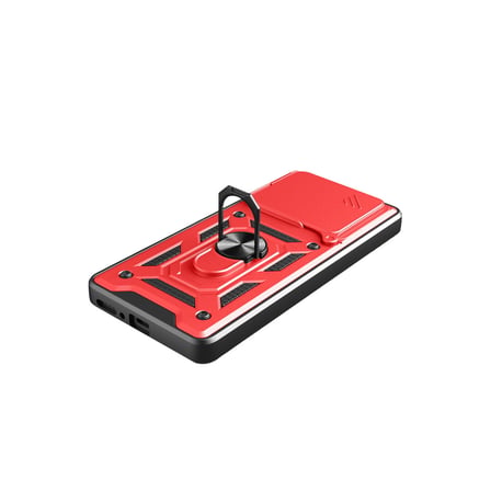 Redmi Note 14 4G Pars Lens Yüzüklü Silikon - Kırmızı