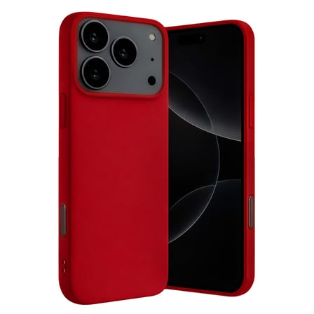 iPhone 17 Pro Max Nano içi Kadife Silikon - Kırmızı