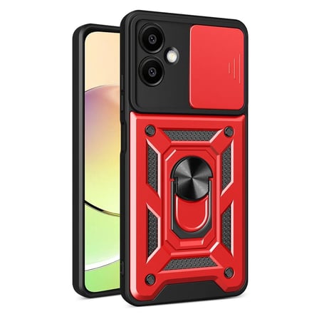 Galaxy A07 4G Pars Lens Yüzüklü Silikon - Kırmızı