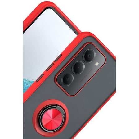 Redmi 15 4G Montreal Yüzüklü Silikon Kapak - Kırmızı