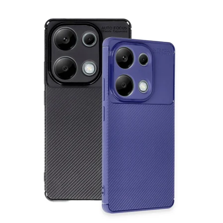 Note 13 Pro 4G Kılıf Auto Focus Karbon Kapak - Lacivert