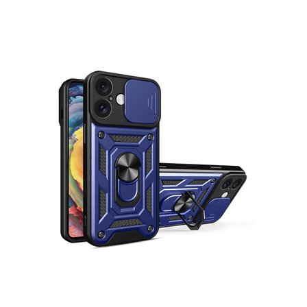 iPhone 16 Kılıf Pars Lens Yüzüklü Silikon - Lacivert