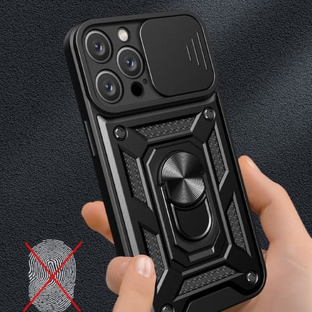 iPhone 16 Pro Max Kılıf Pars Lens Yüzüklü Silikon - Lacivert
