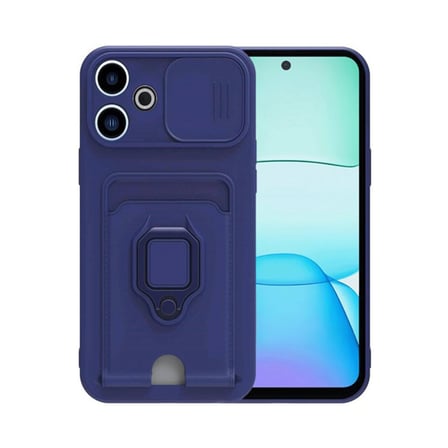 Redmi 13 4G Kılıf Zuma Kartvizitli Yüzüklü Silikon - Lacivert