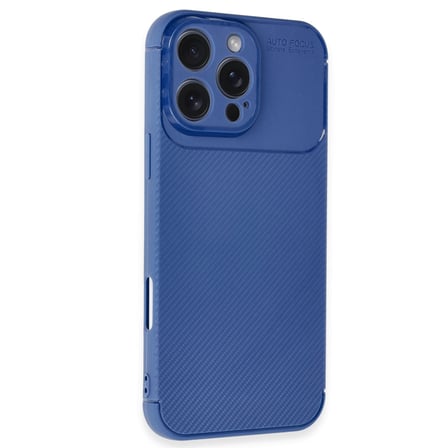 Erdo Ticaret iPhone 14 Pro Max Kılıf Lacivert Karbon Fiber Kapak
