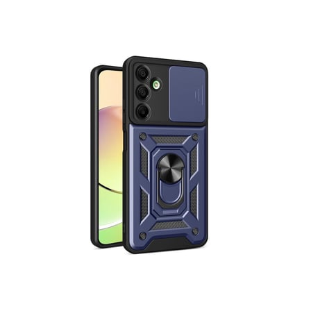 Erdo Ticaret Samsung Galaxy A16 5G Kılıf Silikon Yüzüklü Kamera Korumalı Lacivert