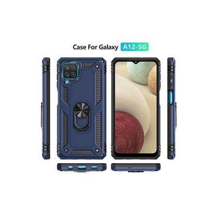 Galaxy A22 Kılıf Sofya Yüzüklü Silikon Kapak - Lacivert