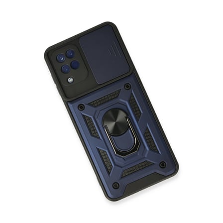 Galaxy A22 Kılıf Pars Lens Yüzüklü Silikon - Lacivert
