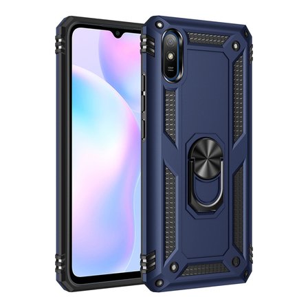 Redmi 9A Kılıf Sofya Yüzüklü Silikon Kapak - Lacivert