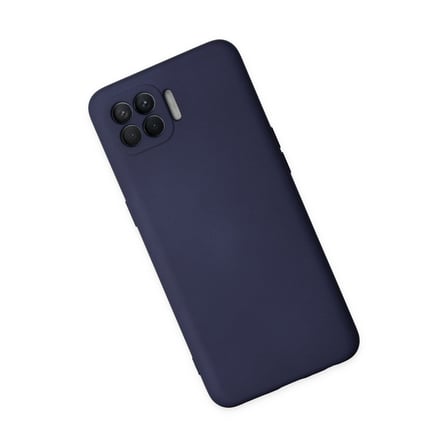 Reno 4 Lite Kılıf Nano içi Kadife Silikon - Lacivert