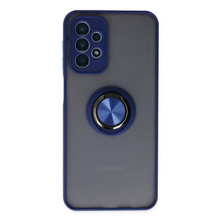 Galaxy A23 4G Kılıf Montreal Yüzüklü Silikon Kapak - Lacivert