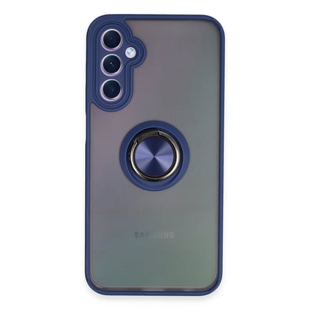 Galaxy A24 4G Kılıf Montreal Yüzüklü Silikon Kapak - Lacivert