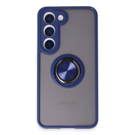 Galaxy S23 Kılıf Montreal Yüzüklü Silikon Kapak - Lacivert