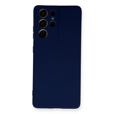 Galaxy S21 Ultra Kılıf Nano içi Kadife Silikon - Lacivert
