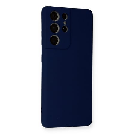 Galaxy S21 Ultra Kılıf Nano içi Kadife Silikon - Lacivert