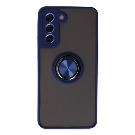 Galaxy S21 FE Kılıf Montreal Yüzüklü Silikon Kapak - Lacivert