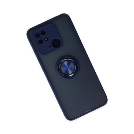 Redmi 10C Kılıf Montreal Yüzüklü Silikon Kapak - Lacivert