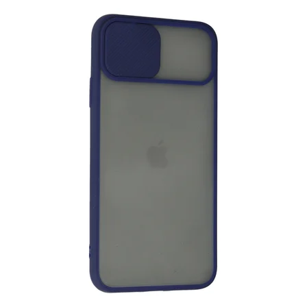 iPhone 11 Pro Max Kılıf Palm Buzlu Kamera Sürgülü Silikon - Lacivert