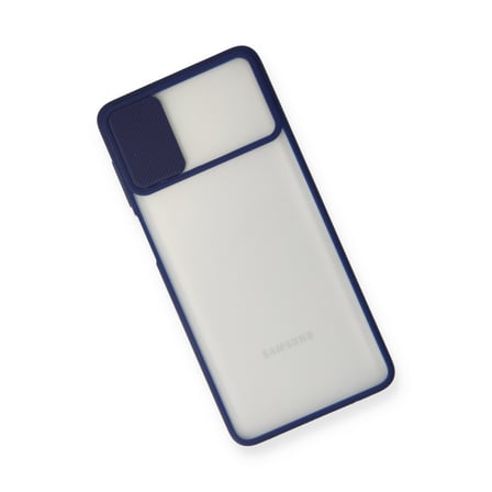 Galaxy M51 Kılıf Palm Buzlu Kamera Sürgülü Silikon - Lacivert