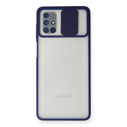 Galaxy M51 Kılıf Palm Buzlu Kamera Sürgülü Silikon - Lacivert