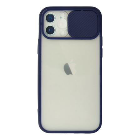 iPhone 12 Kılıf Palm Buzlu Kamera Sürgülü Silikon - Lacivert