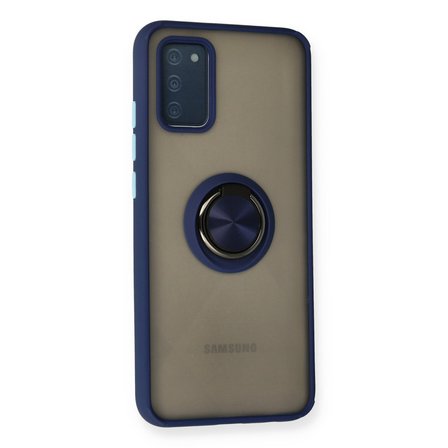 Galaxy A02S Kılıf Montreal Yüzüklü Silikon Kapak - Lacivert