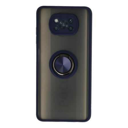 Pocophone X3 Kılıf Montreal Yüzüklü Silikon Kapak - Lacivert