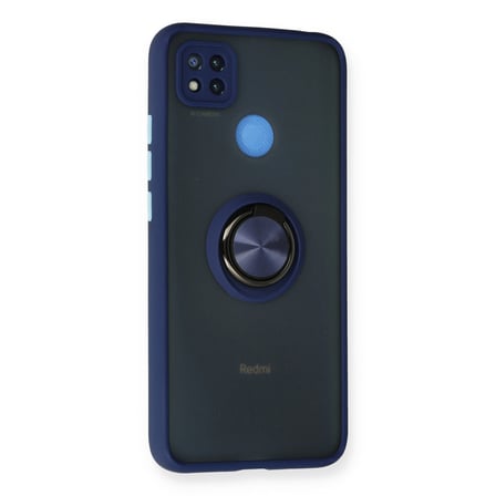Redmi 9C Kılıf Montreal Yüzüklü Silikon Kapak - Lacivert