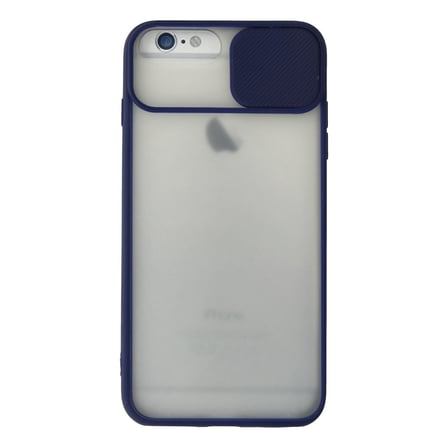 iPhone 6 Plus Kılıf Palm Buzlu Kamera Sürgülü Silikon - Lacivert