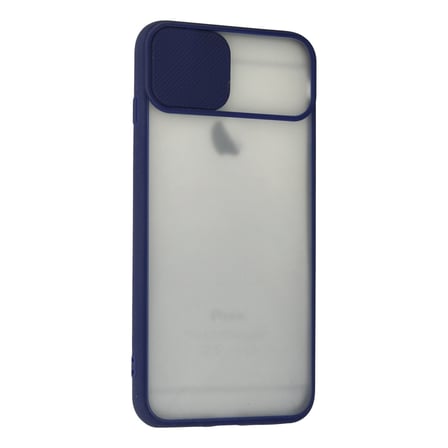 iPhone 6 Plus Kılıf Palm Buzlu Kamera Sürgülü Silikon - Lacivert
