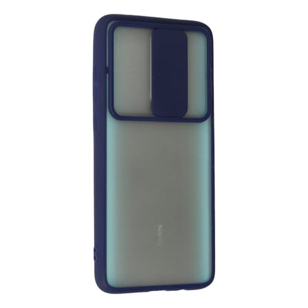 Erdo Ticaret Xiaomi Redmi Note 8 Pro Kılıf Silikon Lacivert Kamera Sürgülü Buzlu Arka Kılıf