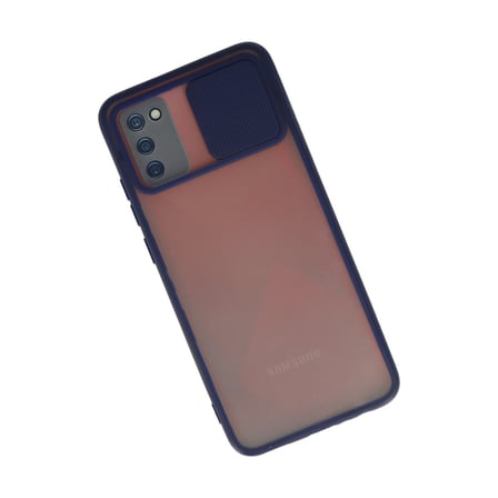 Galaxy A02S Kılıf Palm Buzlu Kamera Sürgülü Silikon - Lacivert