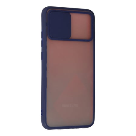 Galaxy A02S Kılıf Palm Buzlu Kamera Sürgülü Silikon - Lacivert