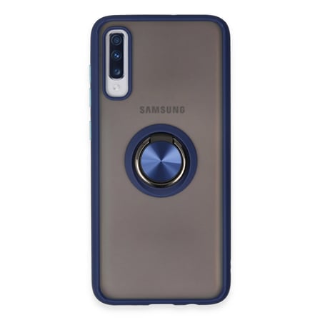 Galaxy A70 Kılıf Montreal Yüzüklü Silikon Kapak - Lacivert
