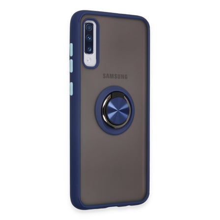 Galaxy A70 Kılıf Montreal Yüzüklü Silikon Kapak - Lacivert