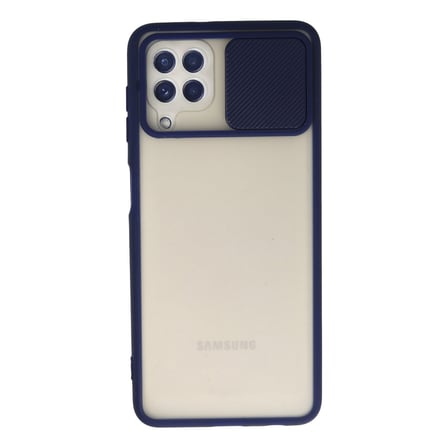 Galaxy A22 Kılıf Palm Buzlu Kamera Sürgülü Silikon - Lacivert