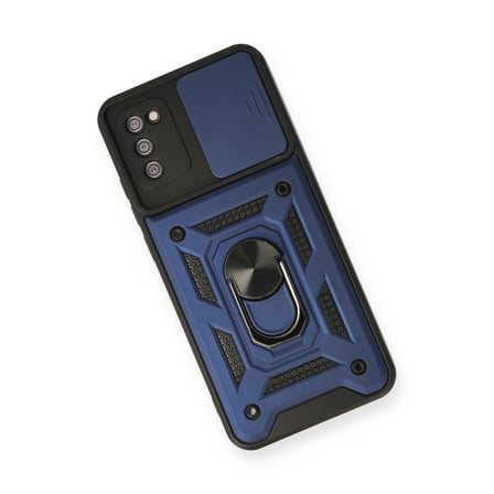 Galaxy A03S Kılıf Pars Lens Yüzüklü Silikon - Lacivert