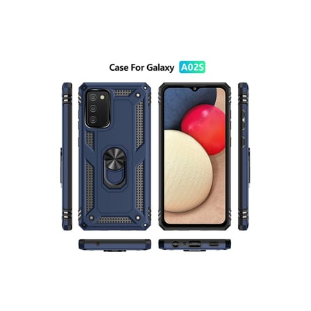 Galaxy A03S Kılıf Sofya Yüzüklü Silikon Kapak - Lacivert