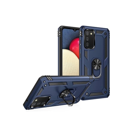 Galaxy A03S Kılıf Sofya Yüzüklü Silikon Kapak - Lacivert