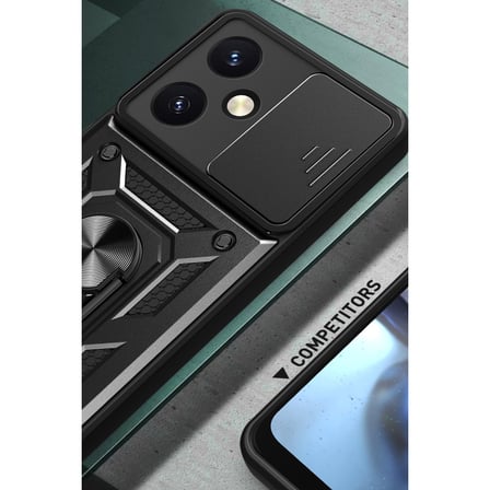 Y27 Kılıf Pars Lens Yüzüklü Silikon - Lacivert