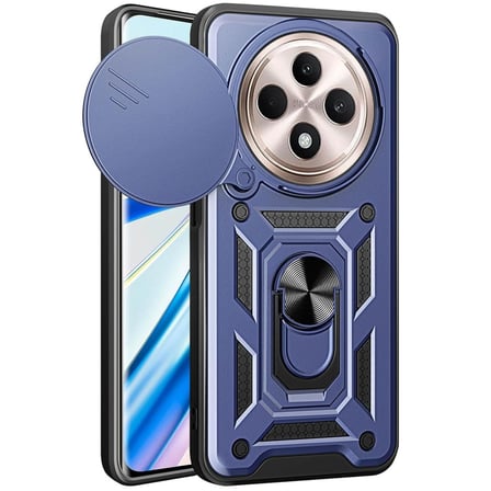 Erdo Ticaret Redmi 14C Kılıf Silikon Lacivert Yüzüklü Lens Kapaklı