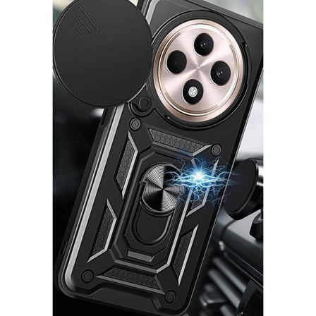 Erdo Ticaret Redmi 14C Kılıf Silikon Lacivert Yüzüklü Lens Kapaklı
